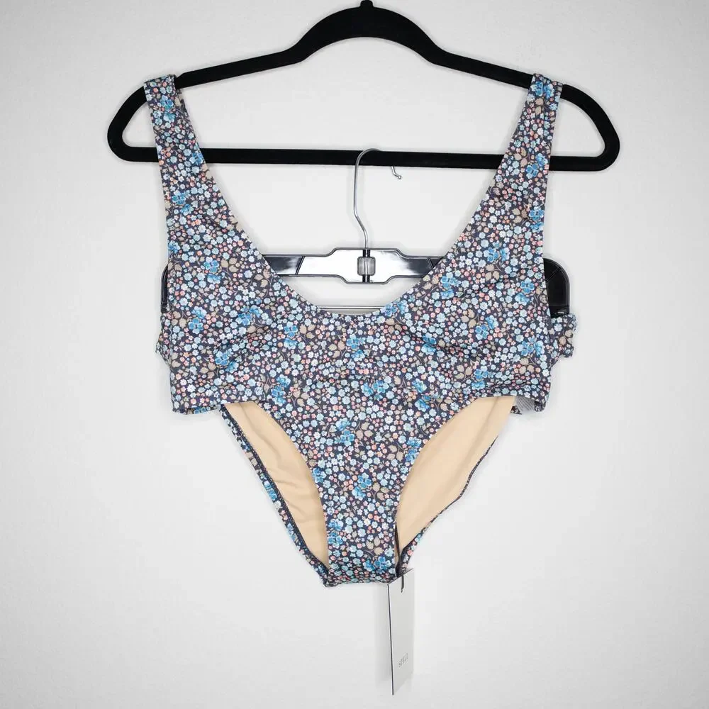 Spell Poppy Bikini Set Scoop Top Cheeky Pant Floral Top SZ L Bottom SZ M NWT - Picture 2 of 9